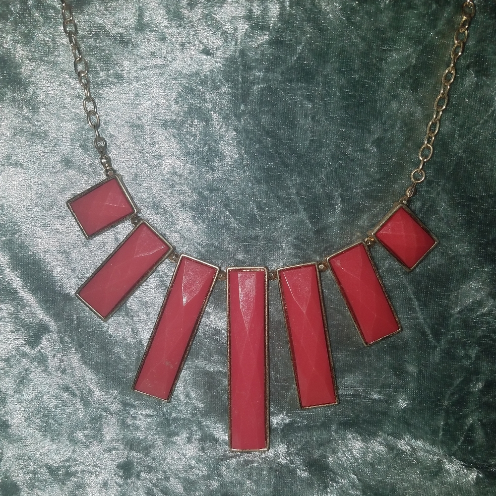 Pink Coral & Gold Necklace
